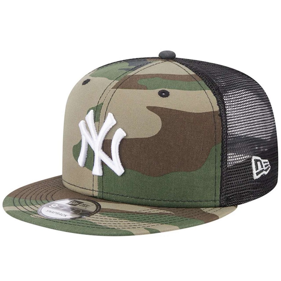 New York Yankees Caps * | Men'S New York Yankees New Era Camo Trucker 9Fifty Snapback Hat