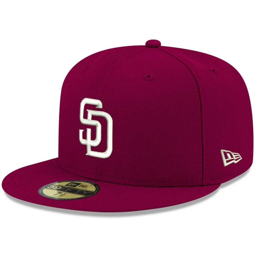 San Diego Padres Caps * | Men'S San Diego Padres New Era Cardinal White Logo 59Fifty Fitted Hat