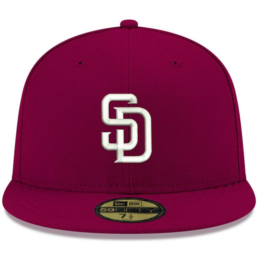 San Diego Padres Caps * | Men'S San Diego Padres New Era Cardinal White Logo 59Fifty Fitted Hat