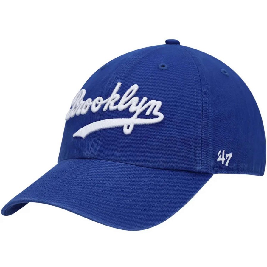 Los Angeles Dodgers Caps * | Men'S Brooklyn Dodgers '47 Royal Logo Cooperstown Collection Clean Up Adjustable Hat