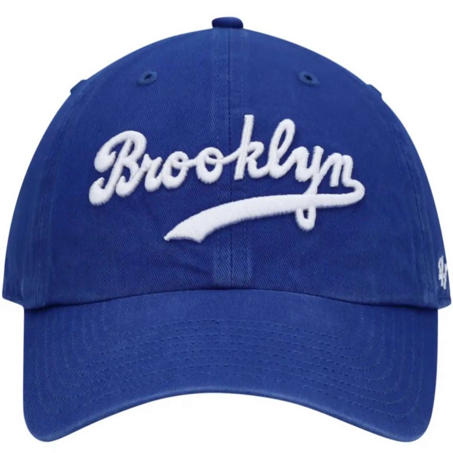 Los Angeles Dodgers Caps * | Men'S Brooklyn Dodgers '47 Royal Logo Cooperstown Collection Clean Up Adjustable Hat