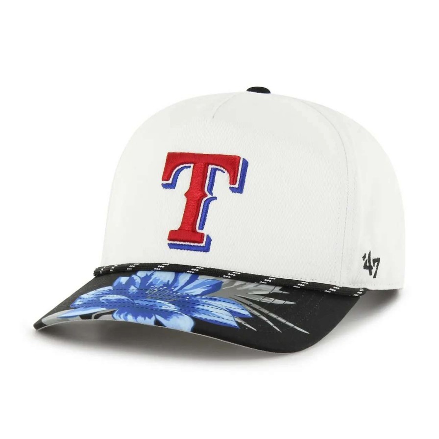 Texas Rangers Caps * | Men'S Texas Rangers '47 White Dark Tropic Hitch Snapback Hat