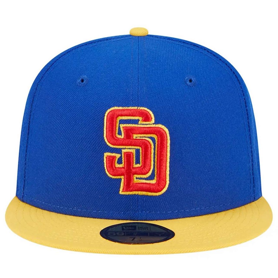 San Diego Padres Caps * | Men'S San Diego Padres New Era Royal/Yellow Empire 59Fifty Fitted Hat