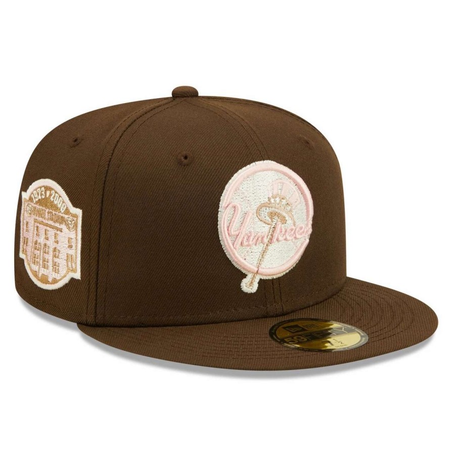 New York Yankees Caps * | Men'S New York Yankees New Era Brown Primary Logo Pink Undervisor 59Fifty Fitted Hat