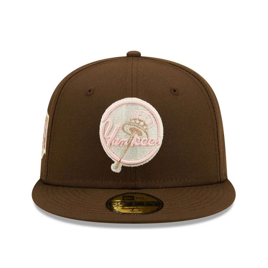 New York Yankees Caps * | Men'S New York Yankees New Era Brown Primary Logo Pink Undervisor 59Fifty Fitted Hat