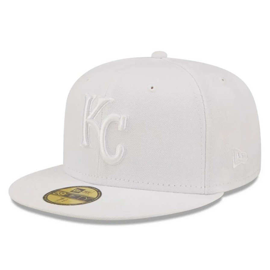 Kansas City Royals Caps * | Men'S Kansas City Royals New Era White On White 59Fifty Fitted Hat