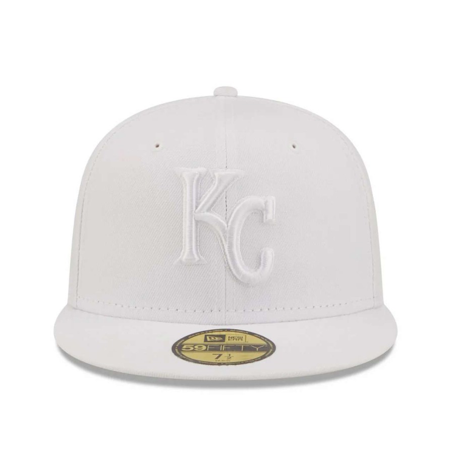 Kansas City Royals Caps * | Men'S Kansas City Royals New Era White On White 59Fifty Fitted Hat