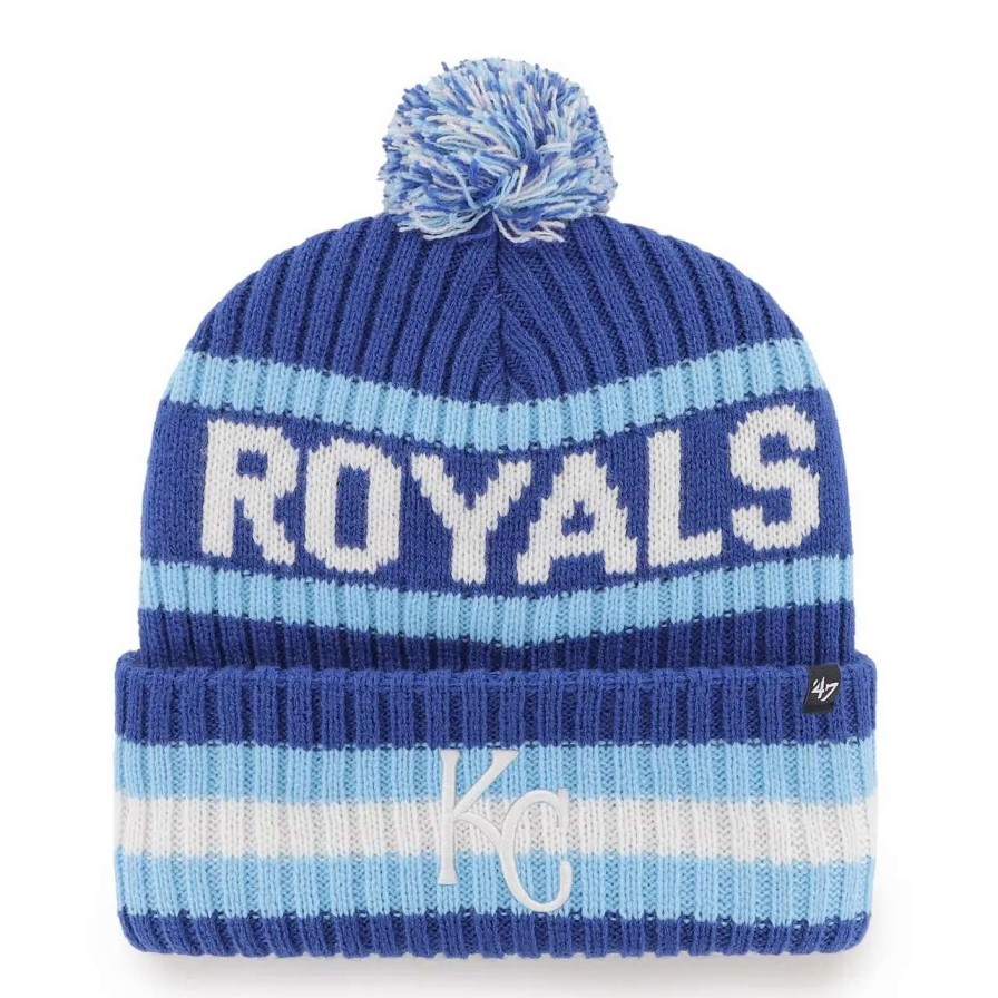 Kansas City Royals Caps * | Men'S Kansas City Royals '47 Royal Bering Cuffed Knit Hat With Pom