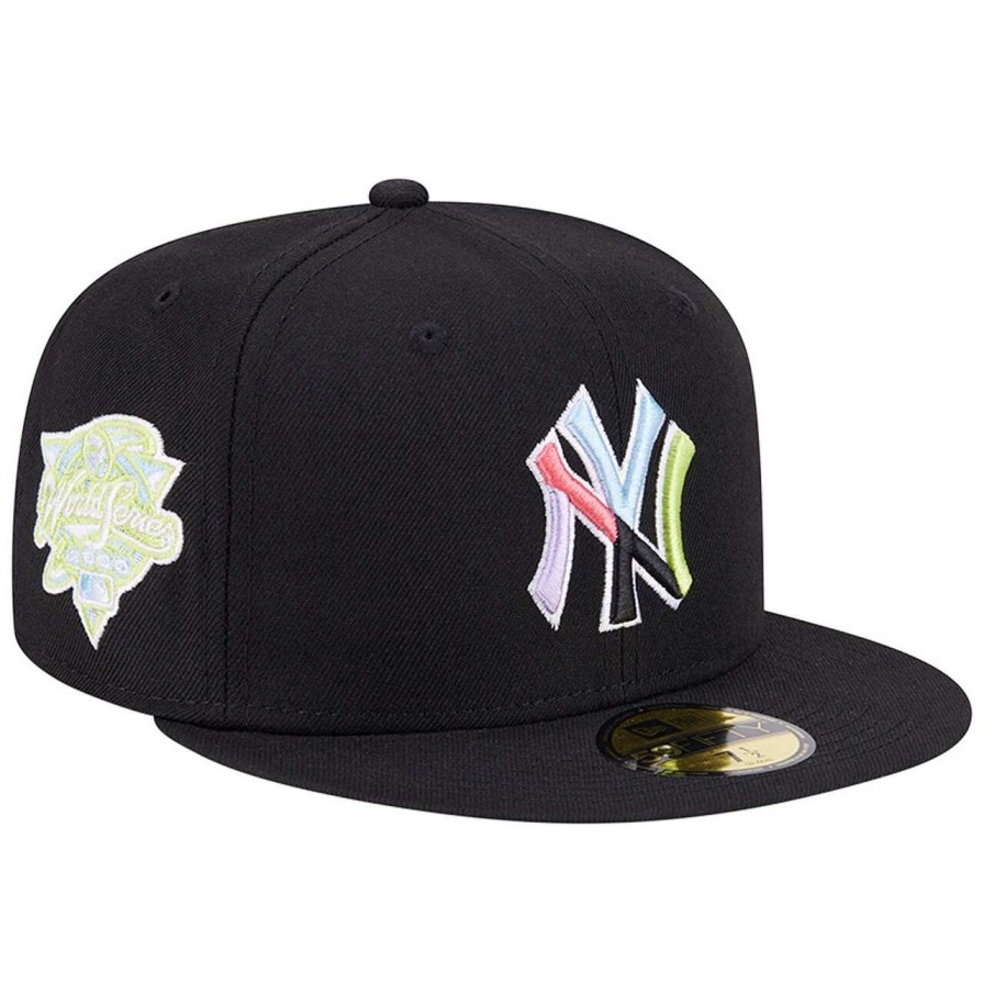 New York Yankees Caps * | Men'S New York Yankees New Era Black Multi-Color Pack 59Fifty Fitted Hat