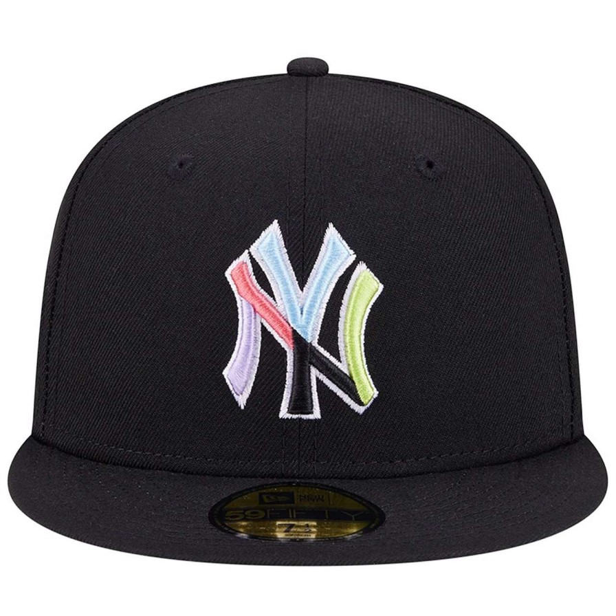 New York Yankees Caps * | Men'S New York Yankees New Era Black Multi-Color Pack 59Fifty Fitted Hat