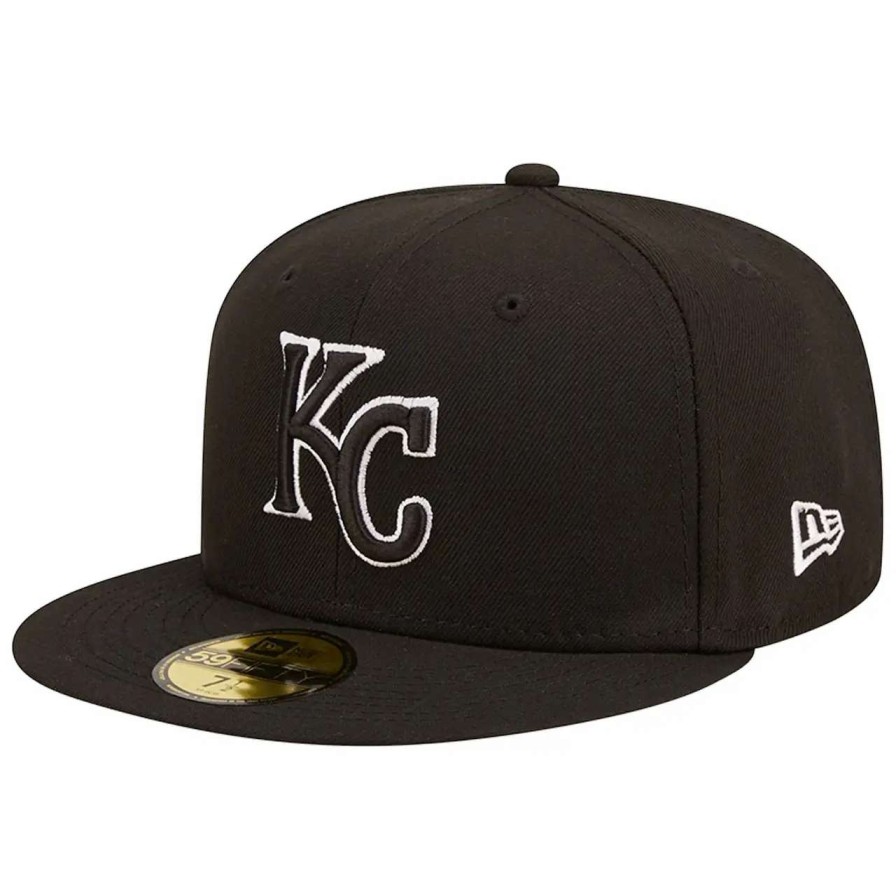 Kansas City Royals Caps * | Men'S Kansas City Royals New Era Black On Black Dub 59Fifty Fitted Hat