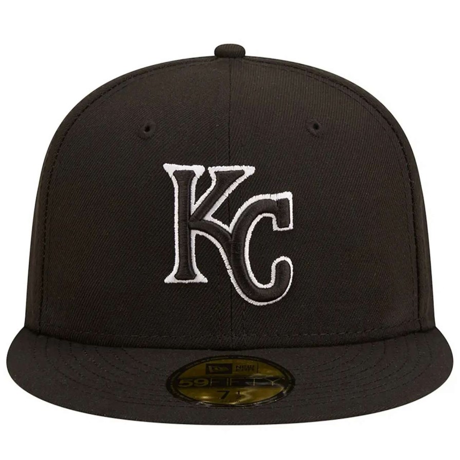 Kansas City Royals Caps * | Men'S Kansas City Royals New Era Black On Black Dub 59Fifty Fitted Hat