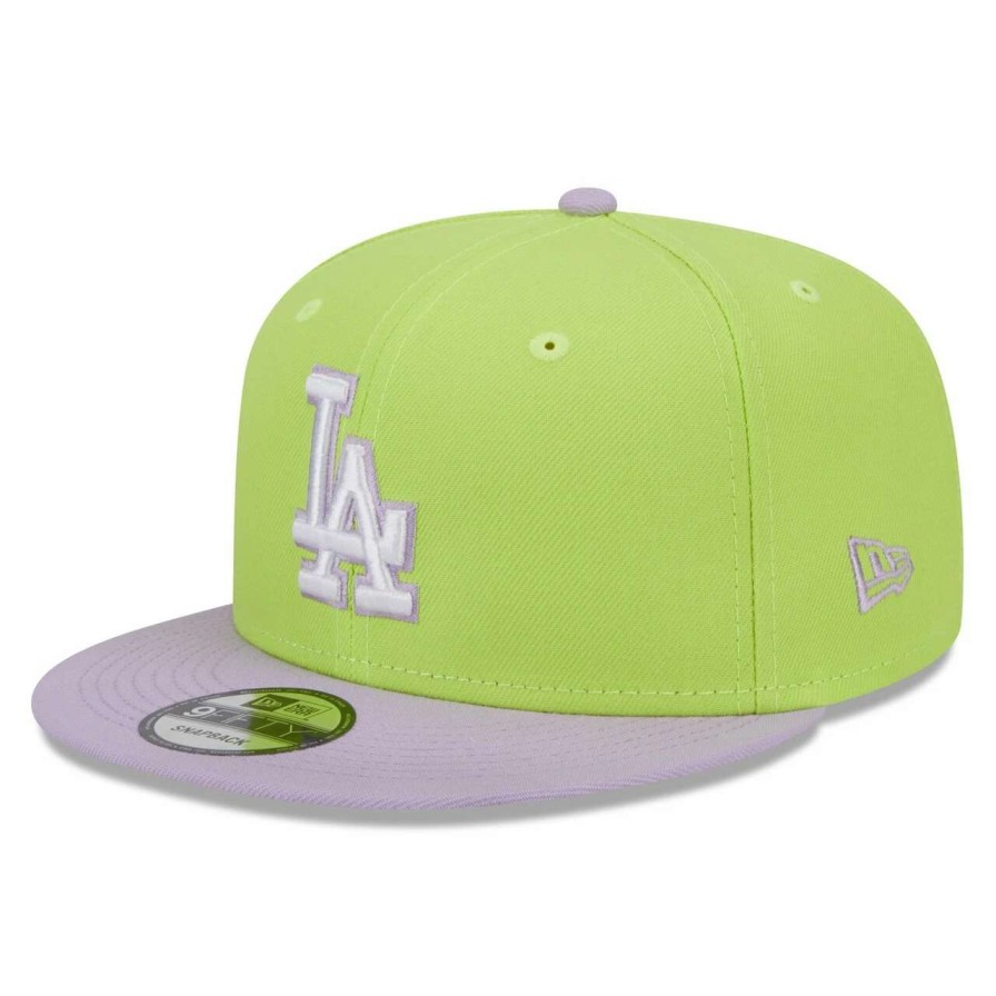 Los Angeles Dodgers Caps * | Men'S Los Angeles Dodgers New Era Neon Green/Purple Spring Basic Two-Tone 9Fifty Snapback Hat