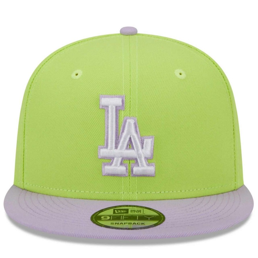 Los Angeles Dodgers Caps * | Men'S Los Angeles Dodgers New Era Neon Green/Purple Spring Basic Two-Tone 9Fifty Snapback Hat